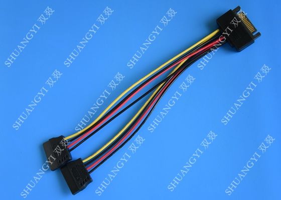 চীন 8 Inch Slim SATA Data Cable , 15 Pin Male to Female SATA Power Extension Cable সরবরাহকারী