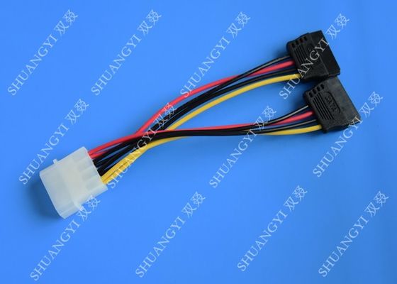 চীন IDE Flat Cable Harness Assembly 4 Pin to 2 x 15 Pin SATA To Serial ATA SATA Connector সরবরাহকারী
