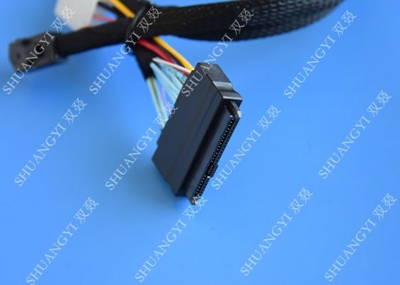 চীন 2.5FT Mini SAS HD Cable Internal Mini SAS SFF 8643 to U.2 SFF 8639 Cable with 4 Pin SATA Power Connector for Workstation সরবরাহকারী