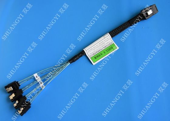 চীন 30 AWG Mini SAS Serial Attached SCSI Cable , 36P SFF 8087 To SATA Breakout Cable With Latch সরবরাহকারী