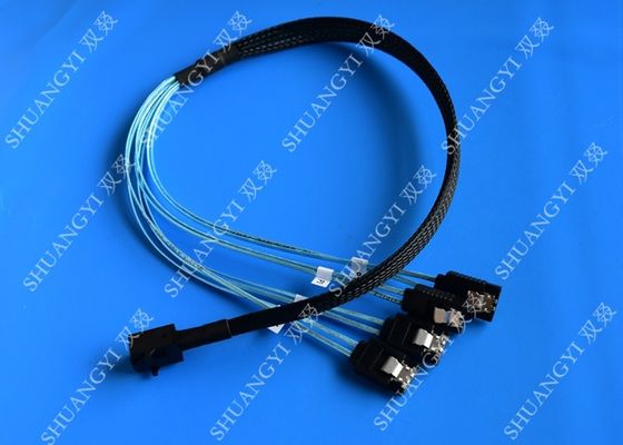 চীন Internal HD Mini SAS (SFF-8643) to 4 SATA Reverse Breakout Cable 0.5m সরবরাহকারী